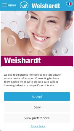 Vorschau der mobilen Webseite www.weishardt.fr, Weishardt Holding