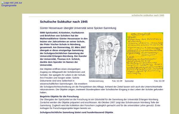 Vorschau von www.presse.uni-erlangen.de, Schulische Subkultur nach 1945