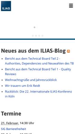 Vorschau der mobilen Webseite www.ilias.de, Ilias