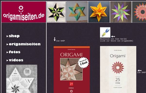 Vorschau von www.origamiseiten.de, Carmens Origami-Seiten