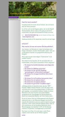 Vorschau der mobilen Webseite www.hochsensiblen-coaching.de, Coaching für Hochsensible Andrea Grimstad
