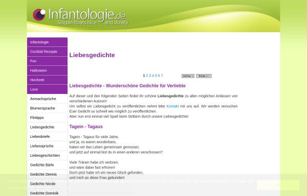 Vorschau von www.infantologie.de, Liebesgedichte