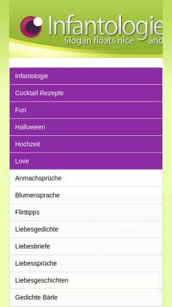 Vorschau der mobilen Webseite www.infantologie.de, Liebesgedichte