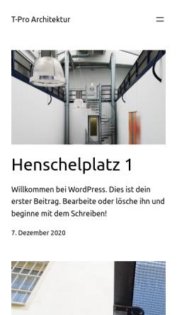 Vorschau der mobilen Webseite tpro-architektur.de, Teuber Projektentwicklung GmbH