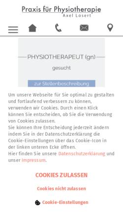 Vorschau der mobilen Webseite physio-kaefertal.de, Physiotherapie und Osteopathie am Lanzgarten
