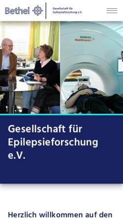 Vorschau der mobilen Webseite www.epilepsieforschung.de, Gesellschaft für Epilepsieforschung e.V.