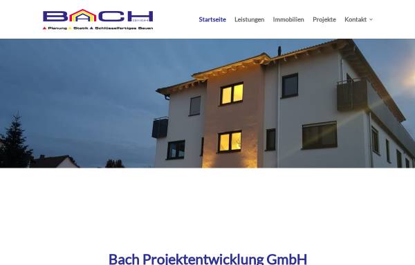 Vorschau von www.bach-projekt-gmbh.de, Bach Projektentwicklung GmbH
