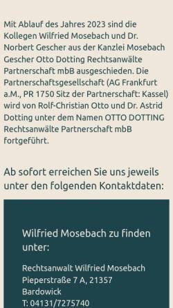 Vorschau der mobilen Webseite www.mosebach-partner.de, Mosebach & Partner