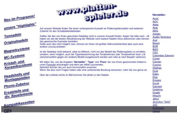 Vorschau von www.platten-spieler.de, Platten-Spieler, Inh. Andreas Skrzypczinski