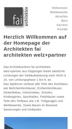 Vorschau der mobilen Webseite www.architekturbuero-welz.de, Welz, Peter - fai