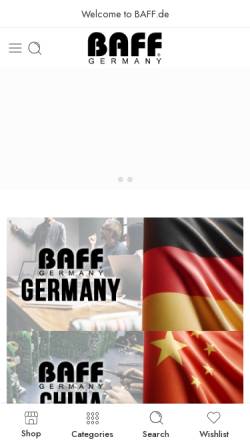 Vorschau der mobilen Webseite baff.de, BAFF Elektronik GmbH