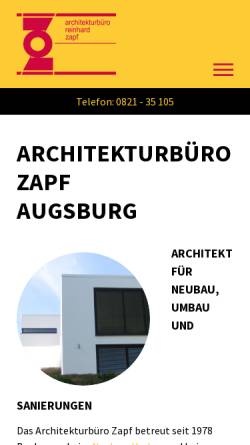 Vorschau der mobilen Webseite www.architekturbuero-zapf.de, Zapf, Reinhard