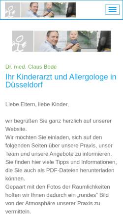 Vorschau der mobilen Webseite www.kinderarzt-bode.de, Dr. med. Claus Bode
