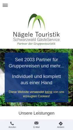 Vorschau der mobilen Webseite naegele-touristik-seewald.de, Die Erlebnisregion Nordschwarzwald erleben