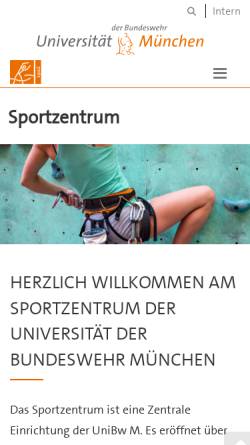 Vorschau der mobilen Webseite www.unibw.de, Sportzentrum der Universität der Bundeswehr München
