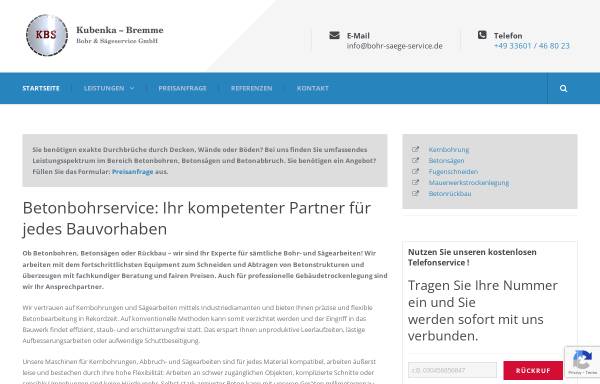 Vorschau von www.bohr-saege-service.de, Kubenka - Bremme Bohr & Sägeservice GmbH