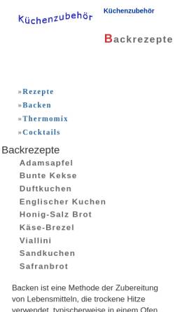 Vorschau der mobilen Webseite www.backrezepte-bb.de, Backrezepte