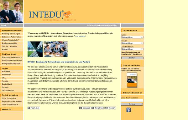 Vorschau von www.intedu.de, Intedu - International Education