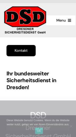 Vorschau der mobilen Webseite www.dresden-sicherheitsdienst.de, DSD Dresdner Sicherheitsdienst GmbH
