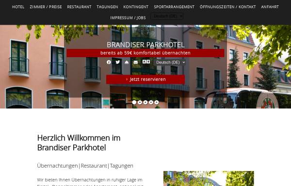 Vorschau von www.brandiser-parkhotel.de, Brandiser Parkhotel