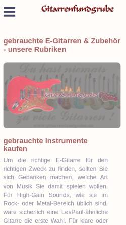 Vorschau der mobilen Webseite www.gitarrenfundgrube.de, Gitarrenfundgrube, Joachim Seemann