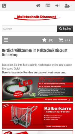 Vorschau der mobilen Webseite www.melktechnik-discount.de, Melktechnik Discount, Ralf Bühning GmbH