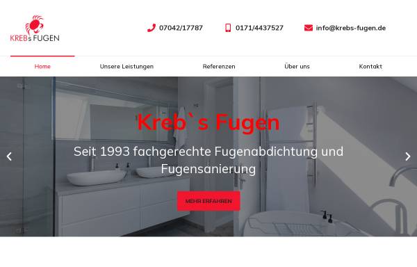 Vorschau von www.krebs-fugen.de, Fugenfachbetrieb Achim Kreb