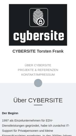 Vorschau der mobilen Webseite www.cybersite-online.de, Cybersite - Torsten Frank
