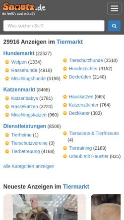 Vorschau der mobilen Webseite www.snautz.de, Hunde Portal