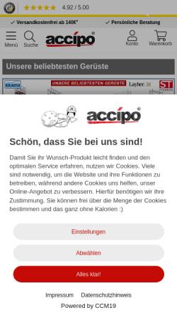 Vorschau der mobilen Webseite www.accipo.de, Accipo GmbH