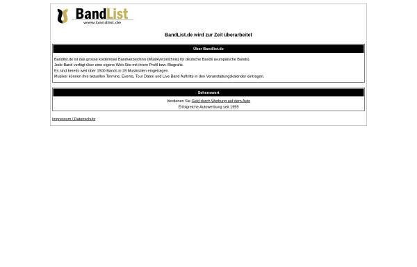 Vorschau von www.bandlist.de, Bandlist