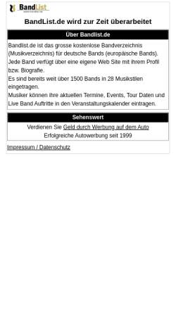 Vorschau der mobilen Webseite www.bandlist.de, Bandlist