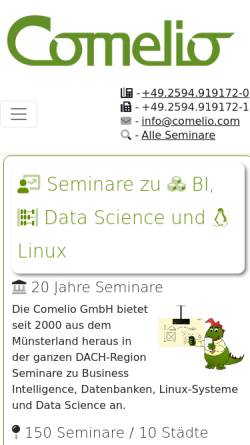 Vorschau der mobilen Webseite comelio-seminare.com, Comelio GmbH