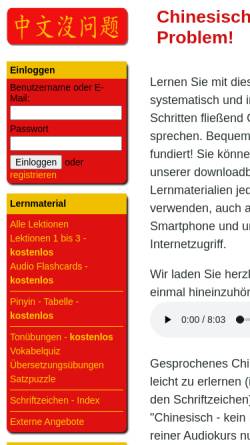 Vorschau der mobilen Webseite chinesisch-keinproblem.de, Chinesisch - kein Problem!