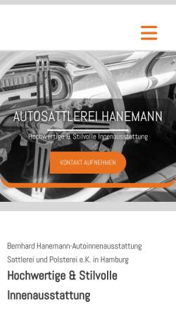 Vorschau der mobilen Webseite www.autosattlerei-hanemann.de, Autosattlerei Hanemann GmbH