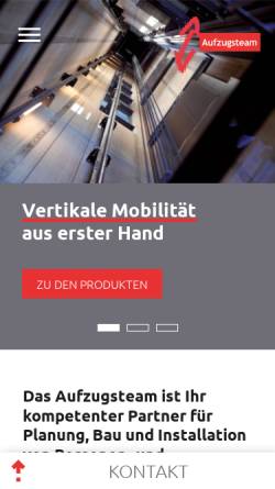 Vorschau der mobilen Webseite www.aufzugsteam.de, Aufzugsteam Hildebrandt & Geis GmbH & Co. KG