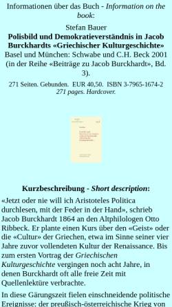Vorschau der mobilen Webseite www.bauerco.de, Jacob Burckhardt: Griechische Kulturgeschichte