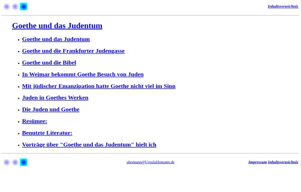 Vorschau von ursulahomann.de, Goethe und das Judentum