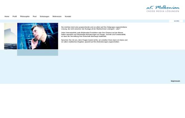 Vorschau von www.melkonian.de, AK Melkonian Cross Media Lösungen
