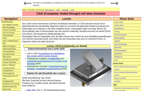 Vorschau von ulrich-rapp.de, Anleitungen für Inventor-Einsteiger