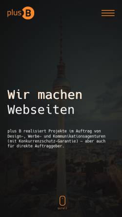 Vorschau der mobilen Webseite www.plusb.de, Plus B, Baghdadli-Becker GbR