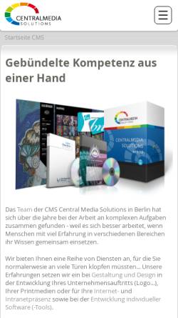 Vorschau der mobilen Webseite www.centralmedia-solutions.de, Central Media GmbH