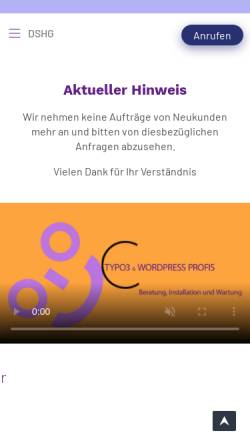 Vorschau der mobilen Webseite www.dshg.eu, DSHG Deutsche Software systemHaus AG