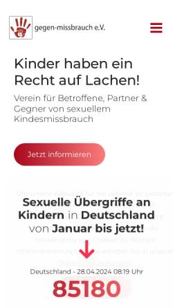 Vorschau der mobilen Webseite www.gegen-missbrauch.de, Gegen-missbrauch e.V.