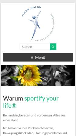 Vorschau der mobilen Webseite www.sportify-your-life.de, Katharina Eismann