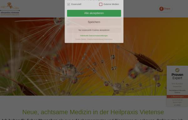 Vorschau von heilpraxis-vietense.de, Naturheilpraxis Alexandra Vietense