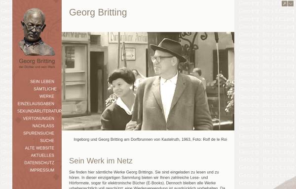 Vorschau von www.britting.de, Georg Britting - Der Dichter und sein Werk