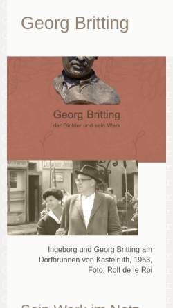Vorschau der mobilen Webseite www.britting.de, Georg Britting - Der Dichter und sein Werk