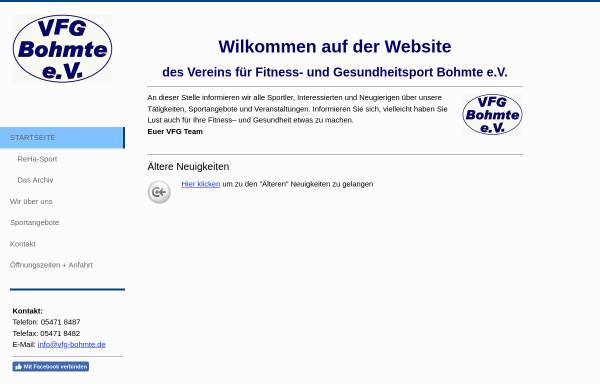 Vorschau von www.vfg-bohmte.de, VFG Bohmte e.V.