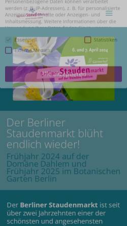 Vorschau der mobilen Webseite berliner-staudenmarkt.de, Berliner Staudenmarkt